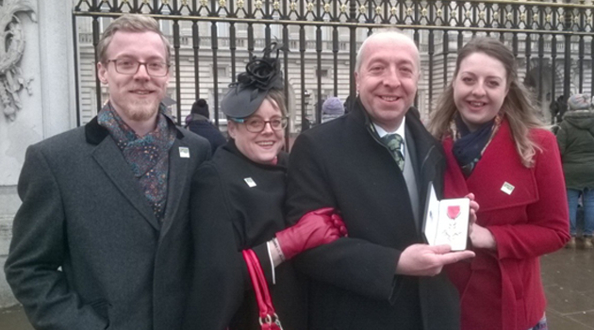 Green Flag Award Judge visits Buckingham Palace to collect his MBE